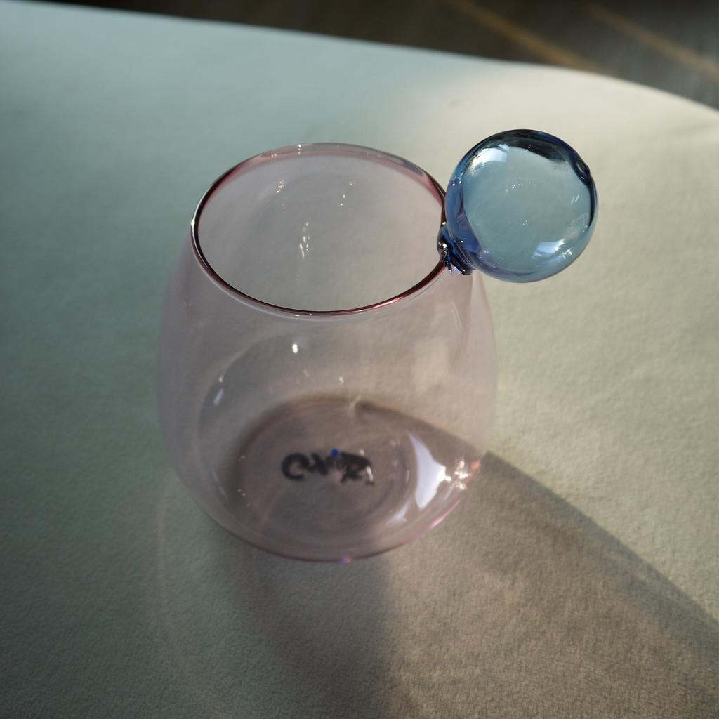 Heat-Resistant Big Belly Ball Glass Cup 400ml Creative Cute Contrasting Color Water Coffee Juice Milk Smoothie Wine Gift