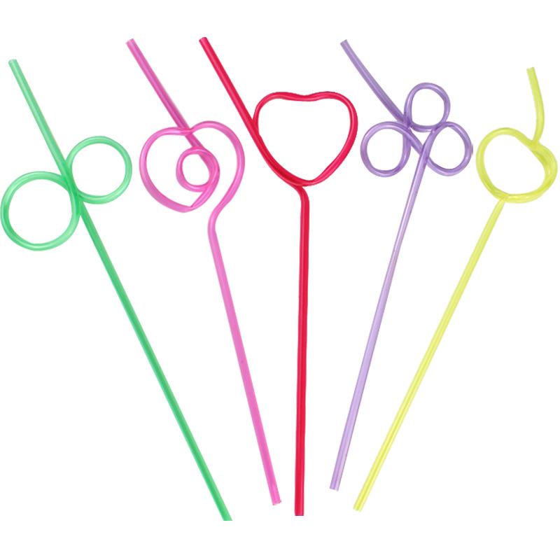 Eco-friendly PETG Crystal Shaped Straws - Creative, Cute, Disposable Party Tubes