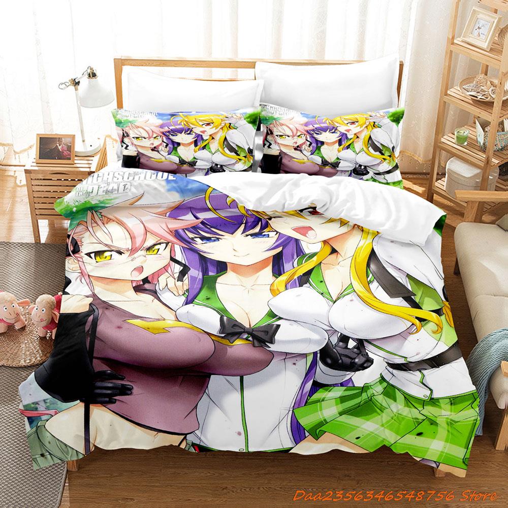 Comforter Cexy Girl Highschool Of The Dead Bedding Set Single Twin Full Queen King Size Bed Set Adult Kid Bedroom Duvet Sets