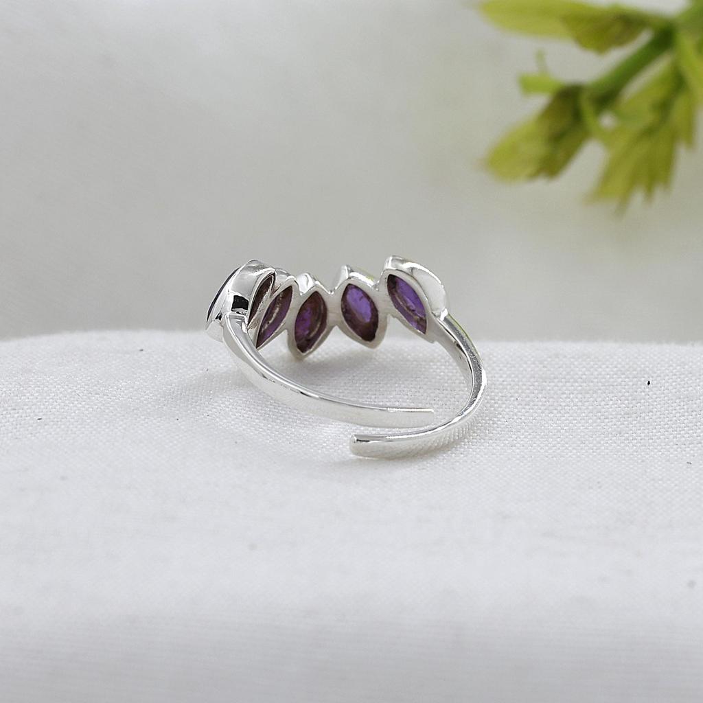 Amethyst Silver Ring, February Birthstone Jewelry, 925 Sterling Silver Handmade Jewelry, Women Silver Ring, Gift For Her Ar8952