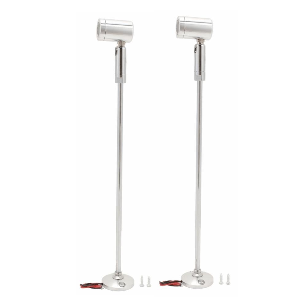 2 Pack 1W LED Accent Light Adjustable Angle Standing Up Spotlight Jewelry Showcase