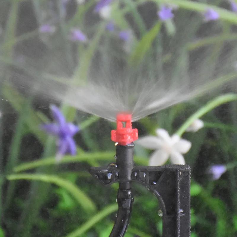 10Pcs 90/180/360 Degree Micro Misting Nozzle 16.5Cm Stake Hose Connector Greenhouse Garden Irrigation Watering Sprinkler