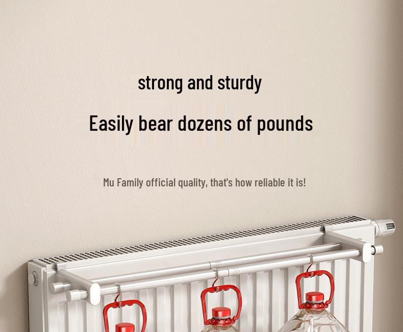 Stojak do suszenia i przechowywania ubrań na kaloryfer z haczykami