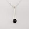 Natural Black Tourmaline Gemstone 925 Sterling Silver Handcrafted Necklace Partywear Women's Pendant 1.79" PP-69-27