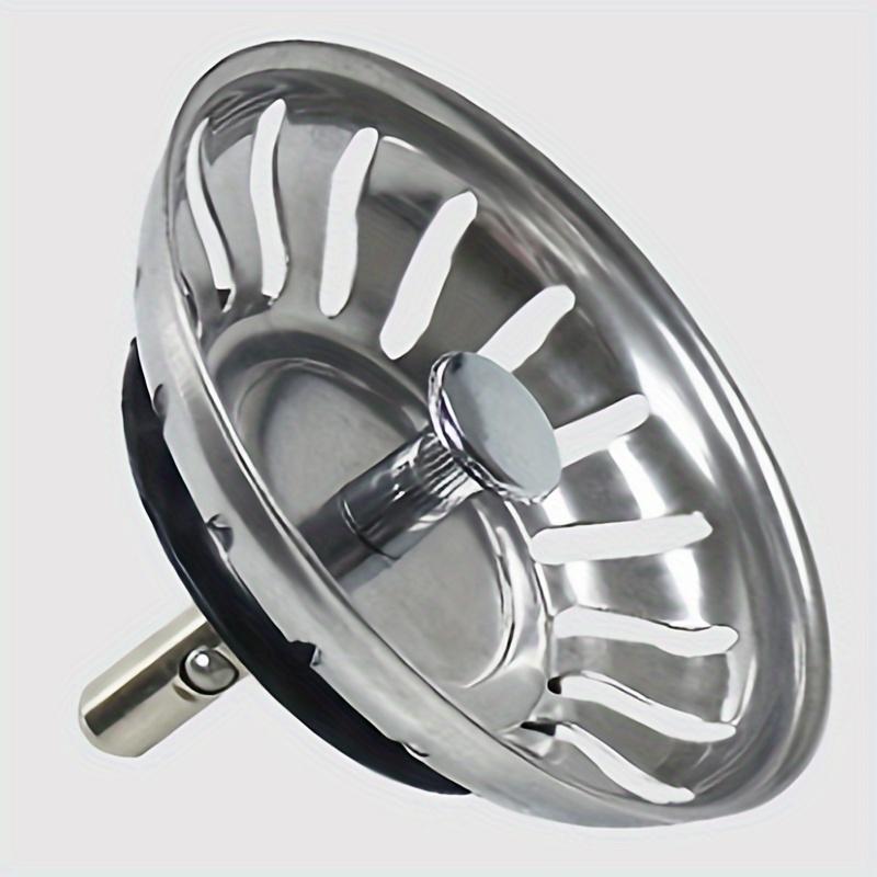 Stainless Steel Kitchen Sink Strainer & Stopper - Polished Waste Plug with Hair Catcher for Bathroom and Kitchen Drain Protection