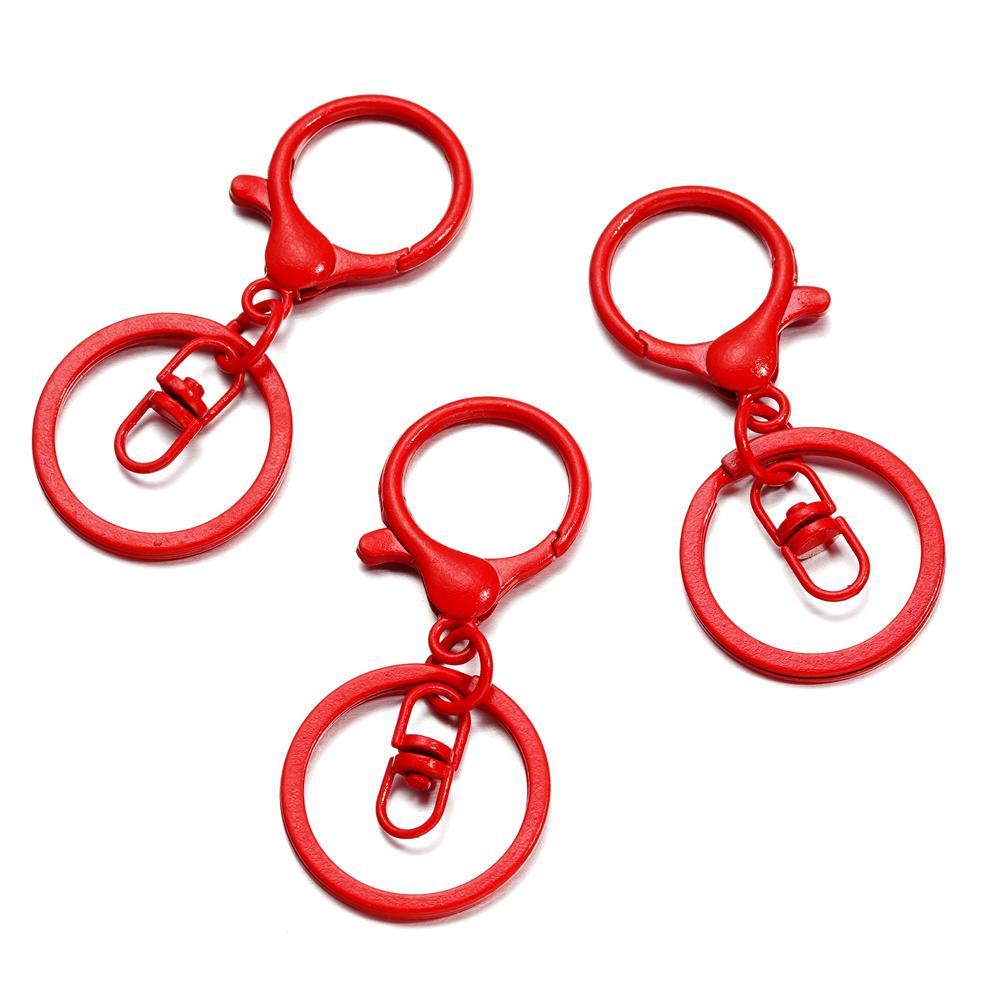 5 Stück/Los 30mm Schlüsselring Lang 70mm Beliebt Bunt Metall Hummerverschluss Schlüsselhaken Kette Schmuckherstellung für Schlüsselanhänger Zubehör