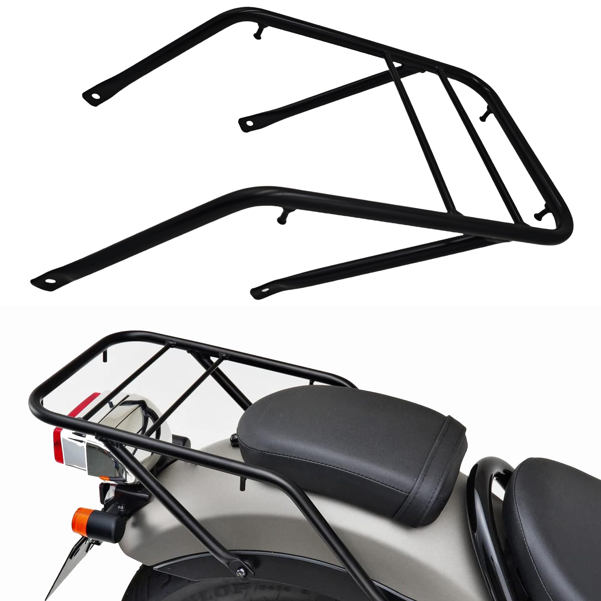 

Yoothi совместим с задним багажником мотоцикла Honda Rebel Rebel Grab Bar Carrier Tandem Bar и 250/500 CMX300/500 2017-2021 250/500