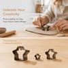 3pcs Different Sizes Leather Die Cutter Steel Material With Storage Box Leather Punch Die Set Hollow Star Design