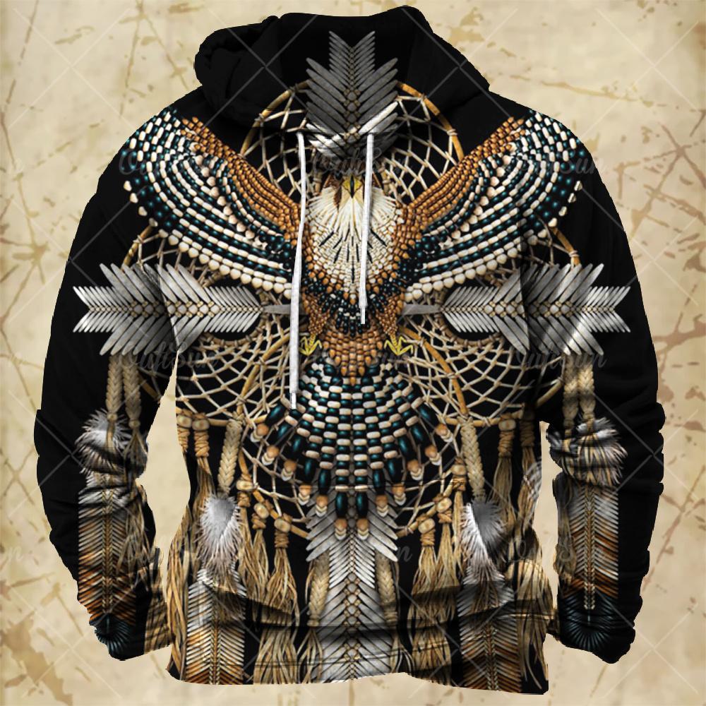 Vintage Hoodie For Men Harajuku Print Autumn Long Sleeve Sweatshirts Oversized Y2k Clothing Men's Hoodies Fashion Streetwear