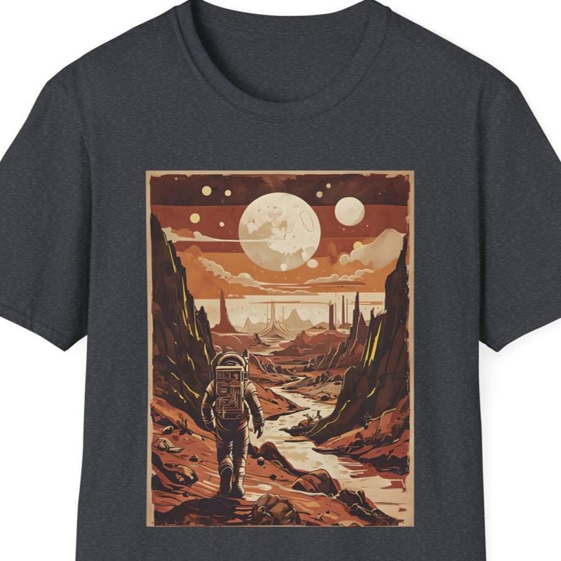 Astronaut Space T Shirt Vintage Sci Fi Alien Planet Astronomer