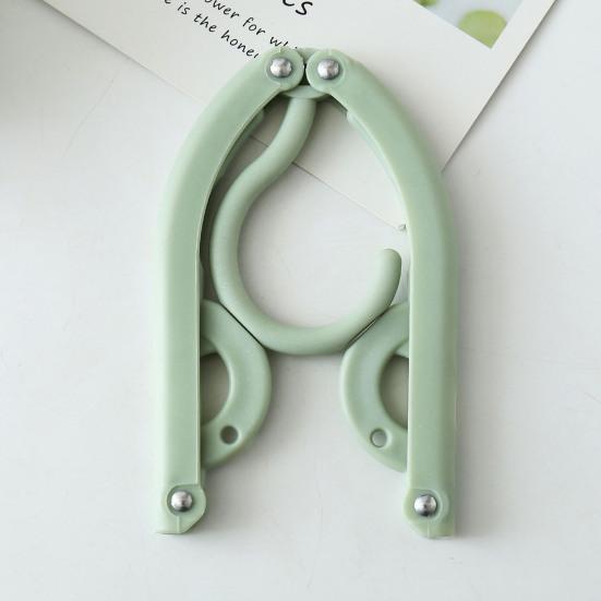 10Pcs Folding Clothes Rack Non-Slip Hangers Curved Groove Design Portable Compact Space-Saving Travel Hangers