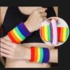 Buntes Regenbogen Tennis Stirnband Elastisches Sport Schweißband Fitness Handgelenkstütze Handgelenkschutz