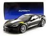 AUTOart 1/18 Scale Chevrolet Corvette C7 Grand Sport Black with White Stripes and Yellow Hash Marks