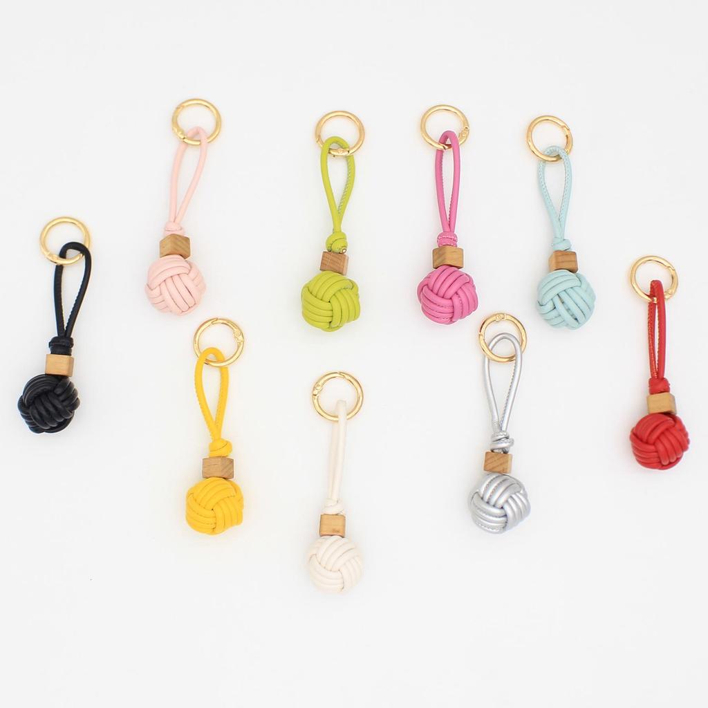 Korean Style PU Leather Hand-woven Ball Bag Pendant & Phone Charm - Autumn/Winter Collection