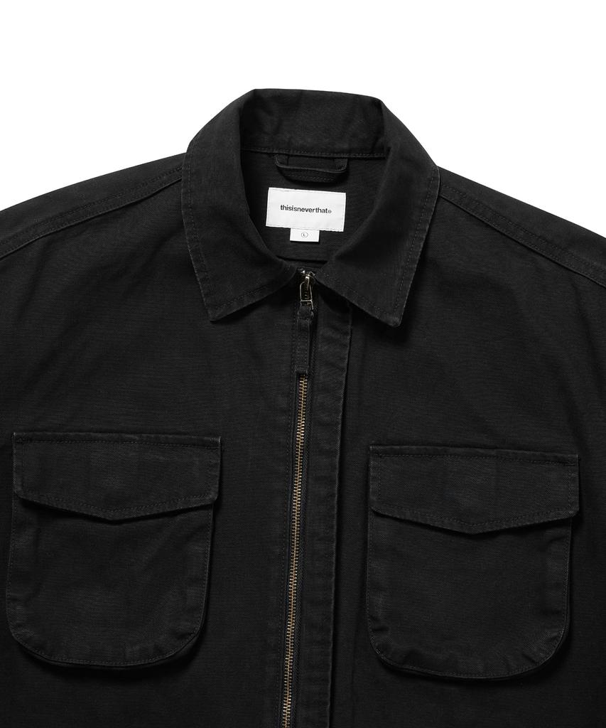 THISISNEVERTHAT Washed Zip Shirt Black
