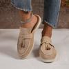 Women's Spring New Women's Wrap Head Half Drawback Wearing One Pedal Muller Lazy Shoes Casual Half Drawback