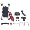 W89C Motorcycle Phone Mount Wireless/USB Handlebar/ Rear-View Mirror Holder