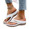 Fashion 2025 Summer New Plus Size Women’s Flip Flops Slippers Outdoor Casual Wedges Metal Decoration Sandals for Daily Beach Slippers