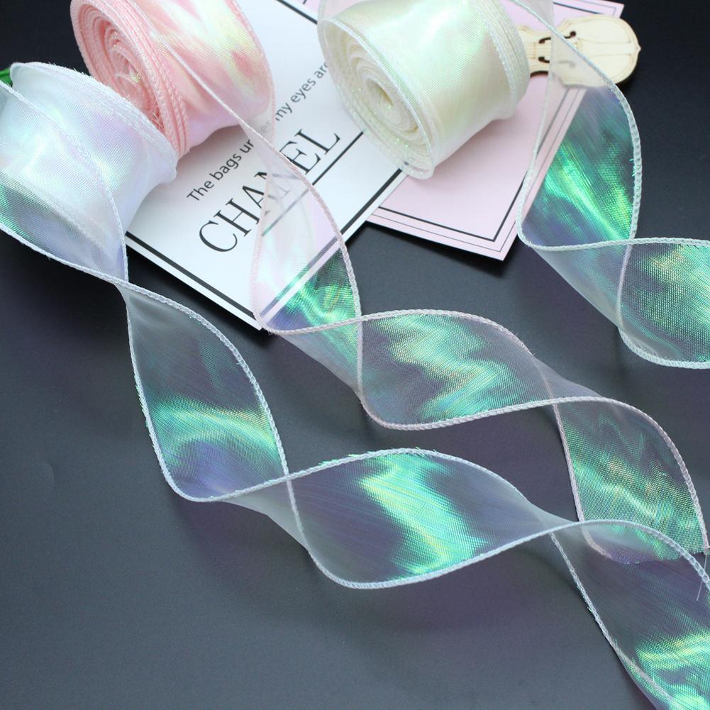 10 Meters/Roll Organza Yarn Ribbon Flower Packaging Material Floral Florist Wrapping Supplies Snow Yarn Ribbon Wave Band