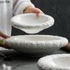 Rock Texture Ceramic Double Layer Bowl Restaurant Creative Thick Soup Bowl Salad Bowl Dessert Snack Bowls Specialty Tableware