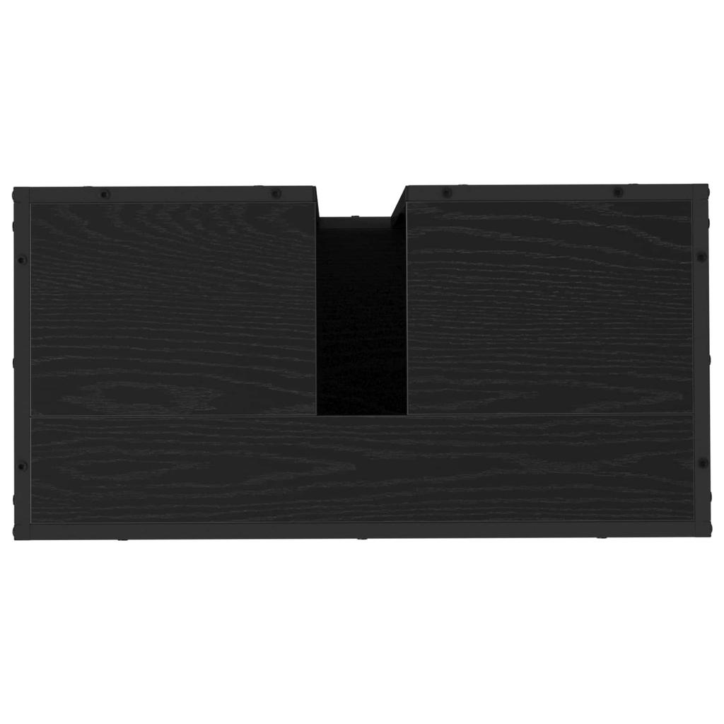 Bathroom Cabinet with Door Black Oak Look 65 X 33 X 60 Cm