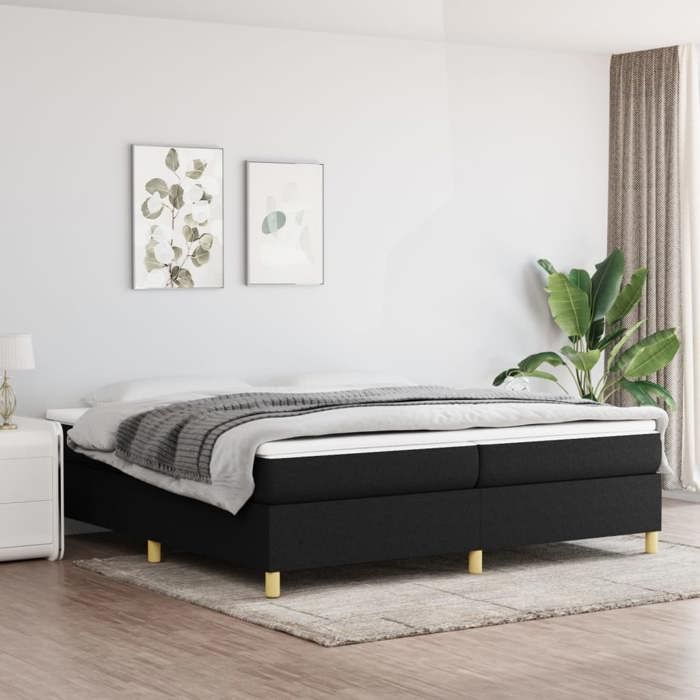 Bed Frame with Mattress - Maison Exclusive - Black - 200x200 Cm - Maximum Relaxation