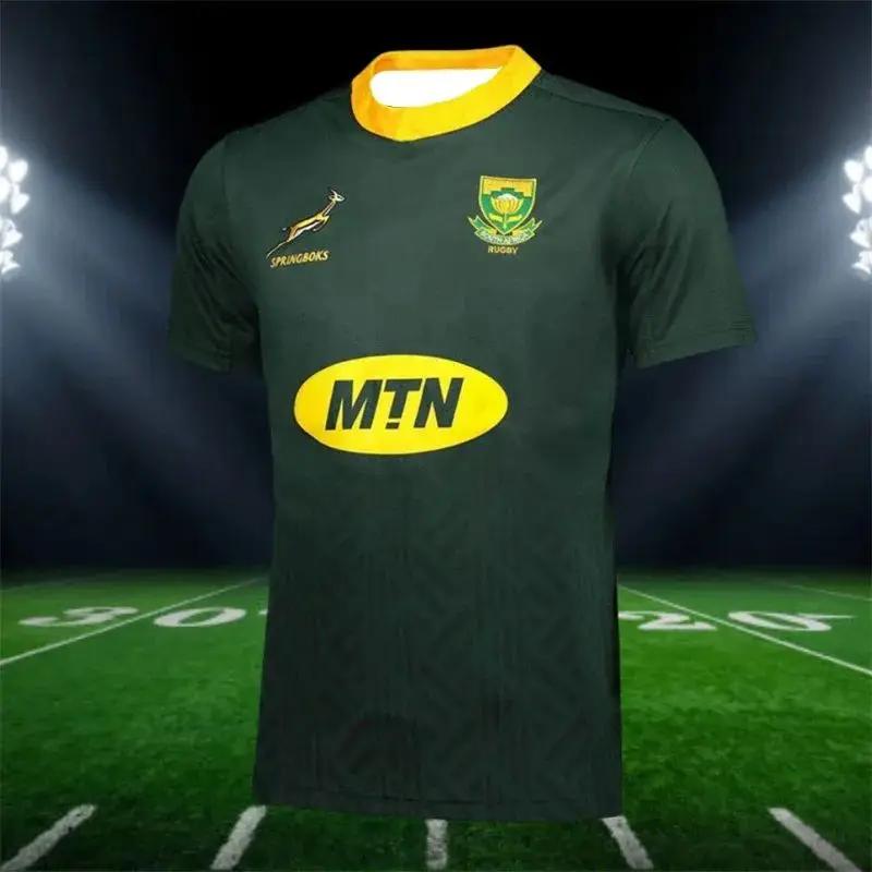 Südafrikanisches Herren-Rugby-Trikot für den Sommer 25-26, 2025, modisch, atmungsaktiv, schnell trocknend, kurzärmeliges T-Shirt Sportbekleidung