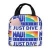NAUI The Difinition Of Diving Insulated Lunch Bag for Women Office Cooler Thermal Food Box Tote Portable Lunch Boxes Container