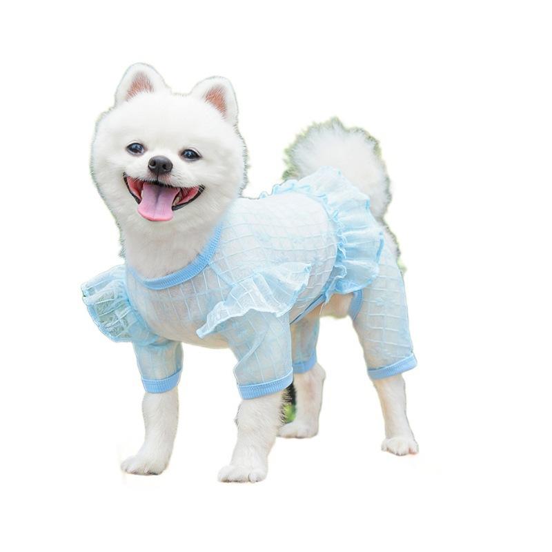 Original vierbeinige Haustier Hundekleidung Hundekleidung Katzenkleidung Zubehör Spitze Netzrock Hose