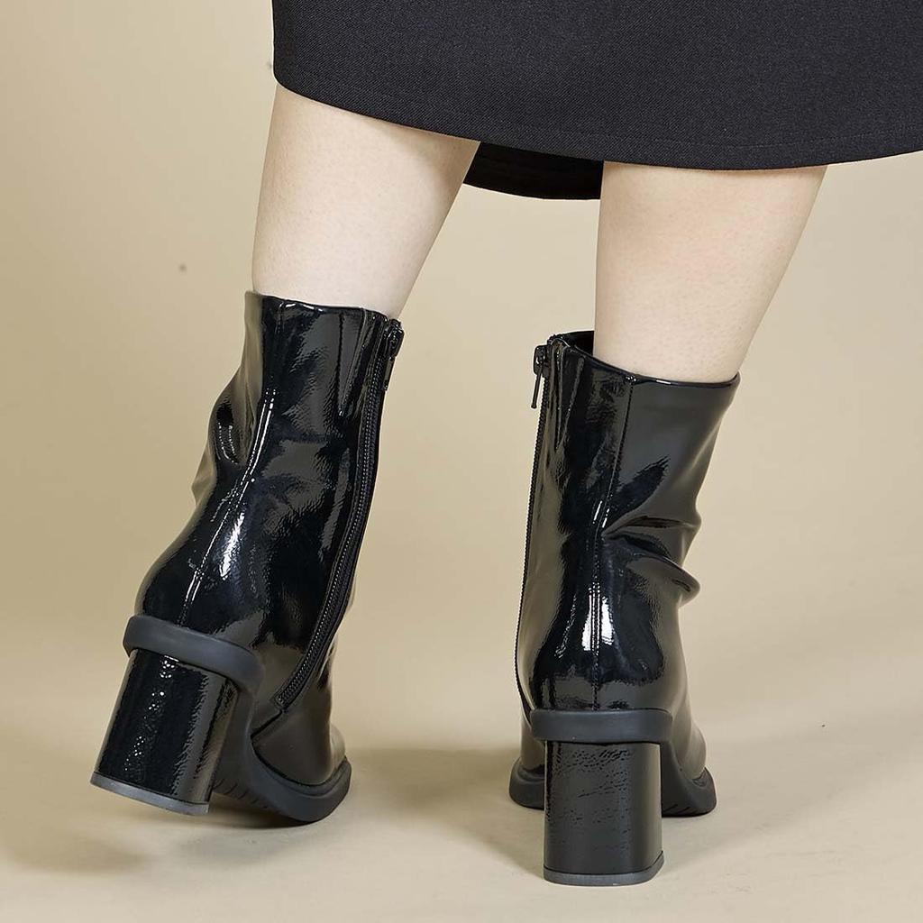 Niedliche CAMY48301 Schwarze Emaille Regenstiefel