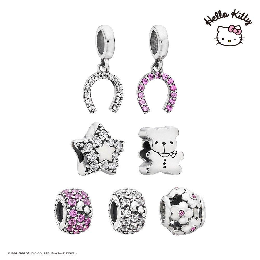 

Sanrio Hello Kitty Jewelry Silver Oil Painting Cute Bracelet Charm (Choose 1 of 7) Teddy Bear (HLCH209)
