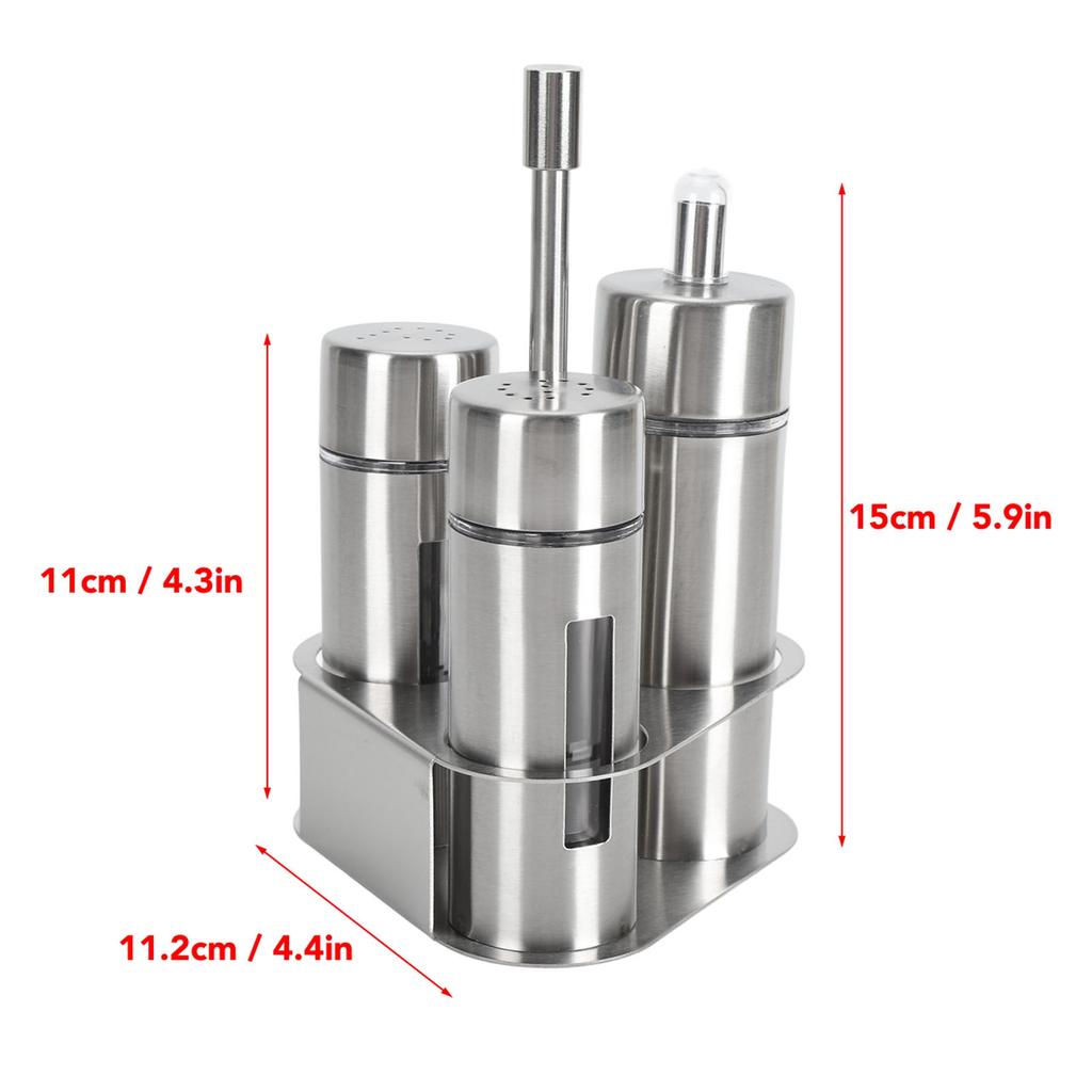 Stainless Steel Spice Shaker with Viewing Window Pepper Salt Shaker Container for Home Restaurant BBQ Seasoning Storage Use