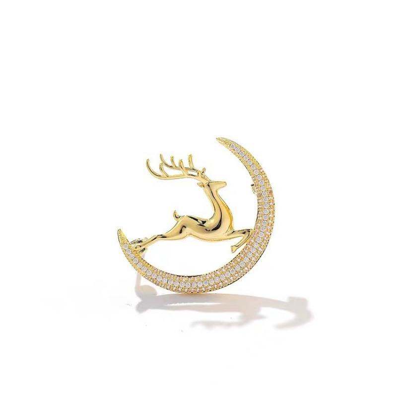 Moon Landing Brooch, Elegant and Luxurious Jewelry, High-Quality Anti-Glare Scarf Clasp