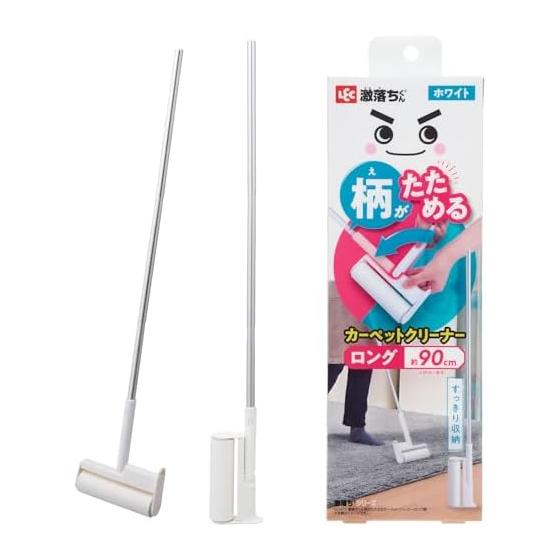 Rec Geki Ochikun No Case Required Carpet Cleaner with Foldable Pattern (Long/White) Approximately 90cm