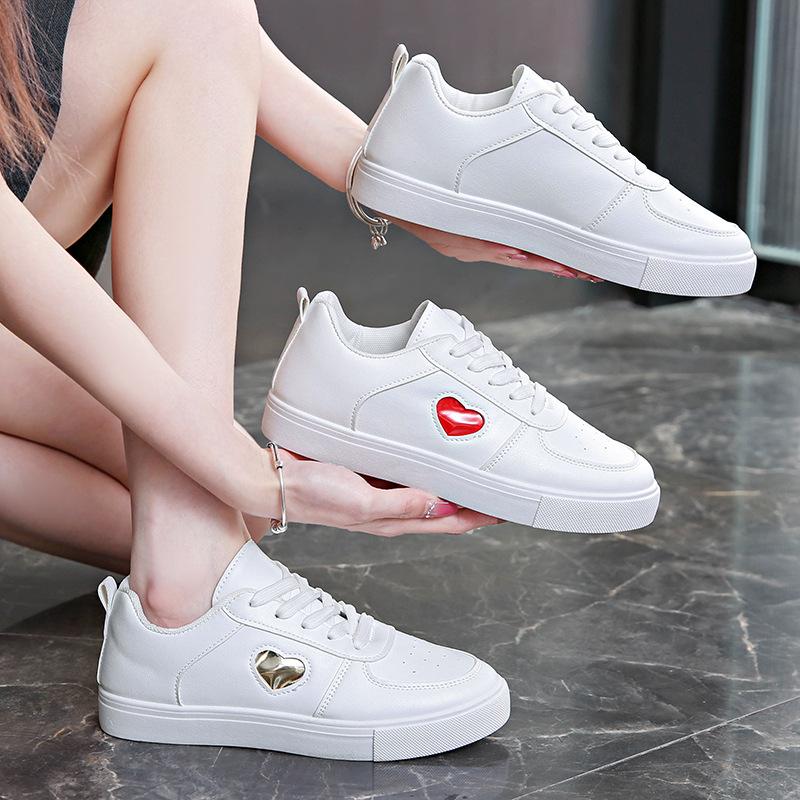 New Leather Sneakers Women's Spring and Autumn Casual Board Shoes Versatile Little White Shoes Waterproof and Breathable Student Lightweight Runnin