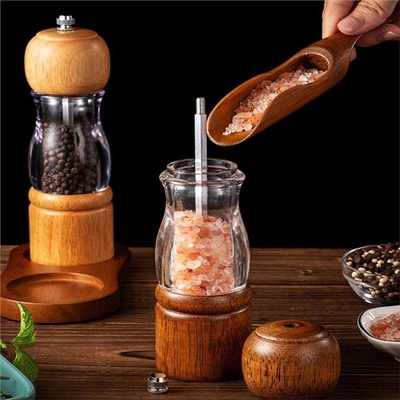 A25F-Adjustable Grinding Spice Mill Set, 1-5Pcs For Kitchen BBQ Use-Salt And Pepper Grinder