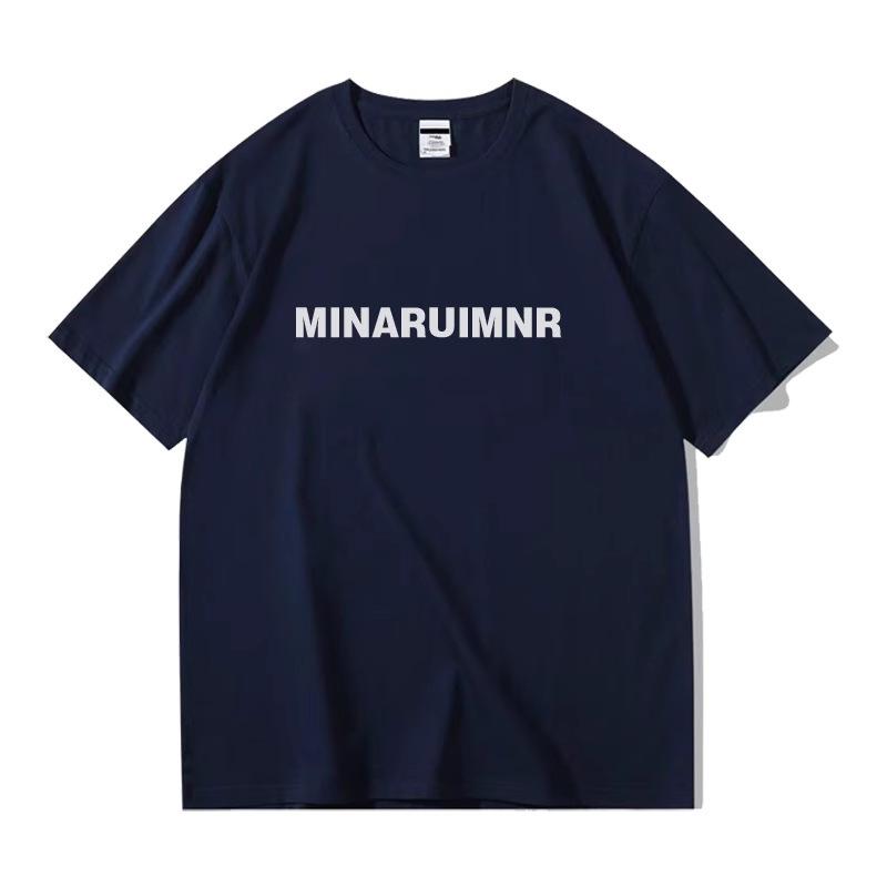 American retro white heavy letter short-sleeved t-shirt women's summer new loose large size fat MM medium and long top