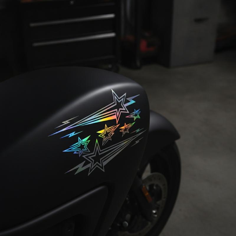Meteor Motorcycle Vinyl Sticker Waterproof Non-fading 1 Set for Scooter Side Panel Rider Gift Decoration