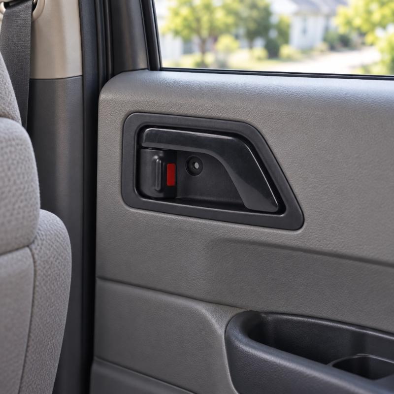 Mechanical Interior Door Handle Replacement Set with Red Lock Indicators, ABS Frames, and Integrated Pull Levers 82610-1C000 82620-1C000 82610-1C020