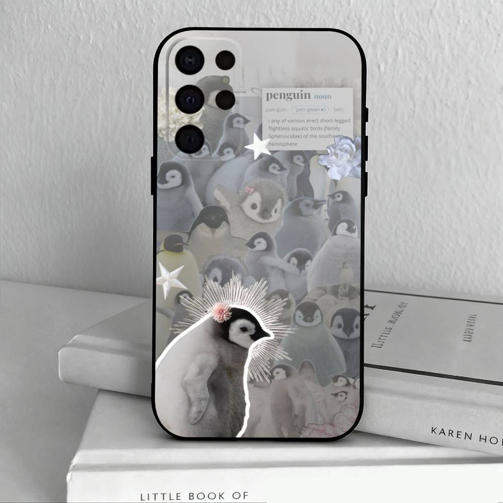 Animal P-Pingu Penguin Phone Case For Samsung S25,24,23,22,30,21,10,9,Ultra,Plus,Lite,FE,4,5 G Soft Black Case