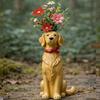 Resin Dog Planter Handcrafted Puppy Statue Gift Idea Dog Vase  Home Decor