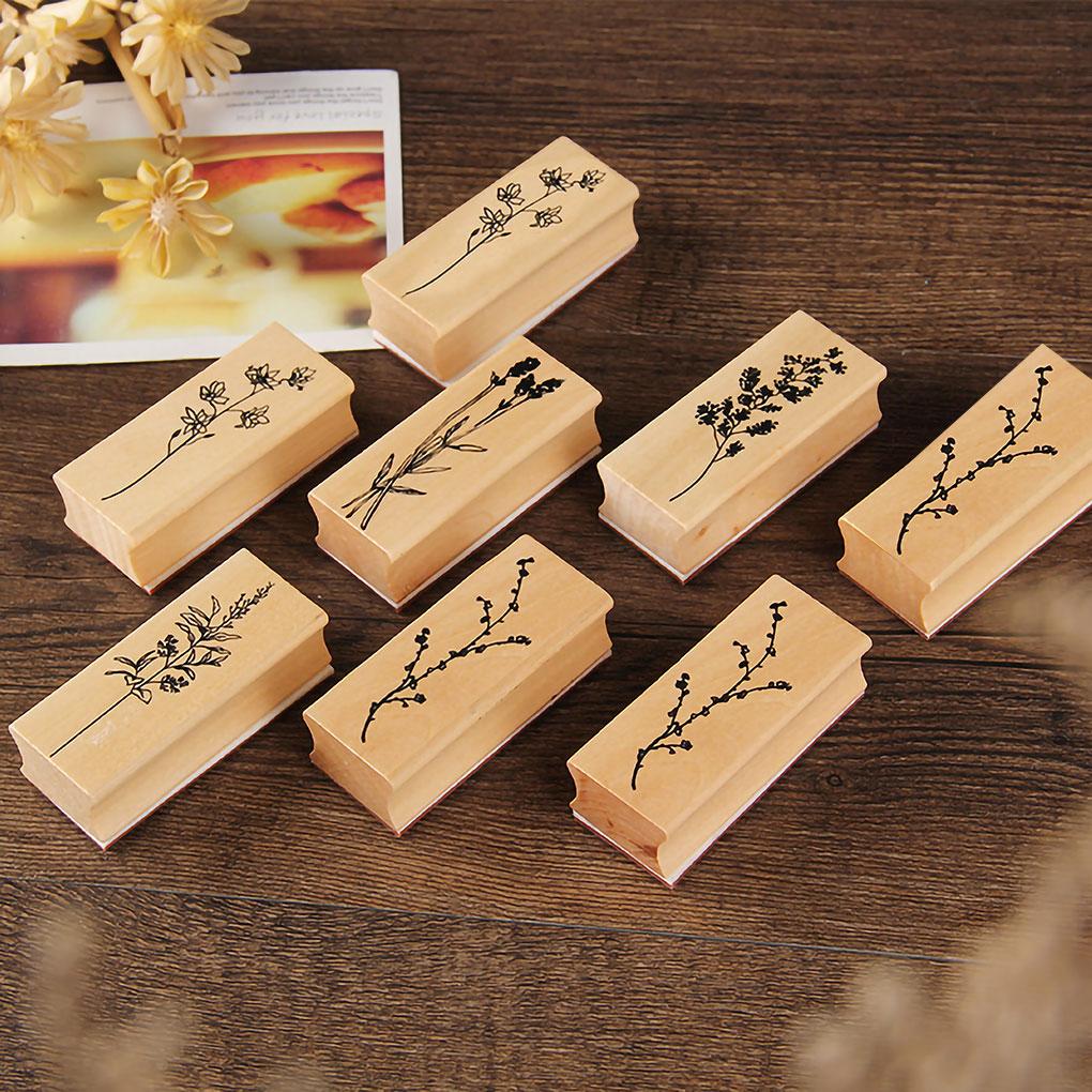 Vintage Grass Plants Stamp DIY Wooden Rubber Stamps for Scrapbooking