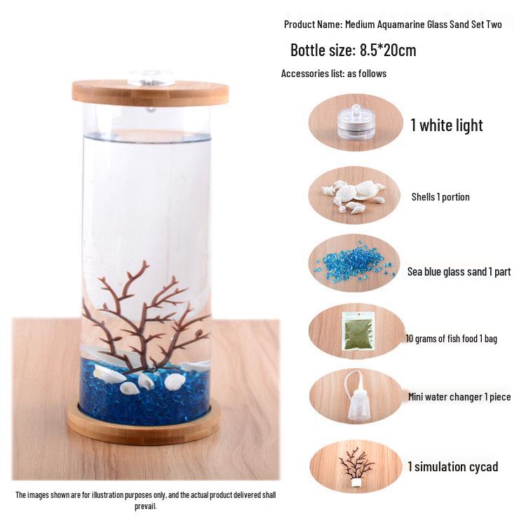 Eco-Friendly Mini Fish Micro-Landscape Aquarium: No-Water-Change Desktop Tank for Betta Fish