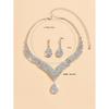 3pcs Fashionable Rhinestones, Water Droplets, Necklaces, Earrings, Jewelry Sets, Women's Wedding Accessories