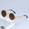 New hollow metal punk sunglasses dragon and phoenix glasses legs glasses retro round personalized sunglasses European and American trend street shoot