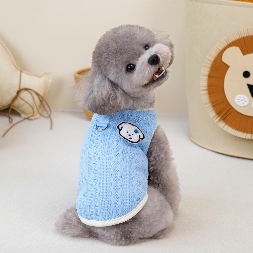 Pet Striped Plush Coat Cute Dog Button Up Coat Cat Small Sweater Comfortable Teddy Sweater Vest Dog Clothes for Small Dogs
