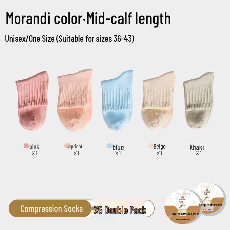 Miling Disposable Travel Compression Socks Mid-Calf, One Size