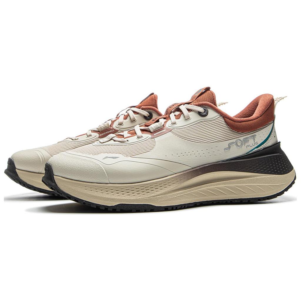 Li Ning Soft Plus Fashion Versatile Lightweight Non-Slip Thick Sole Height Increasing Shock Absorbing Durable Low-Top Casual Shoes AGLU087-5