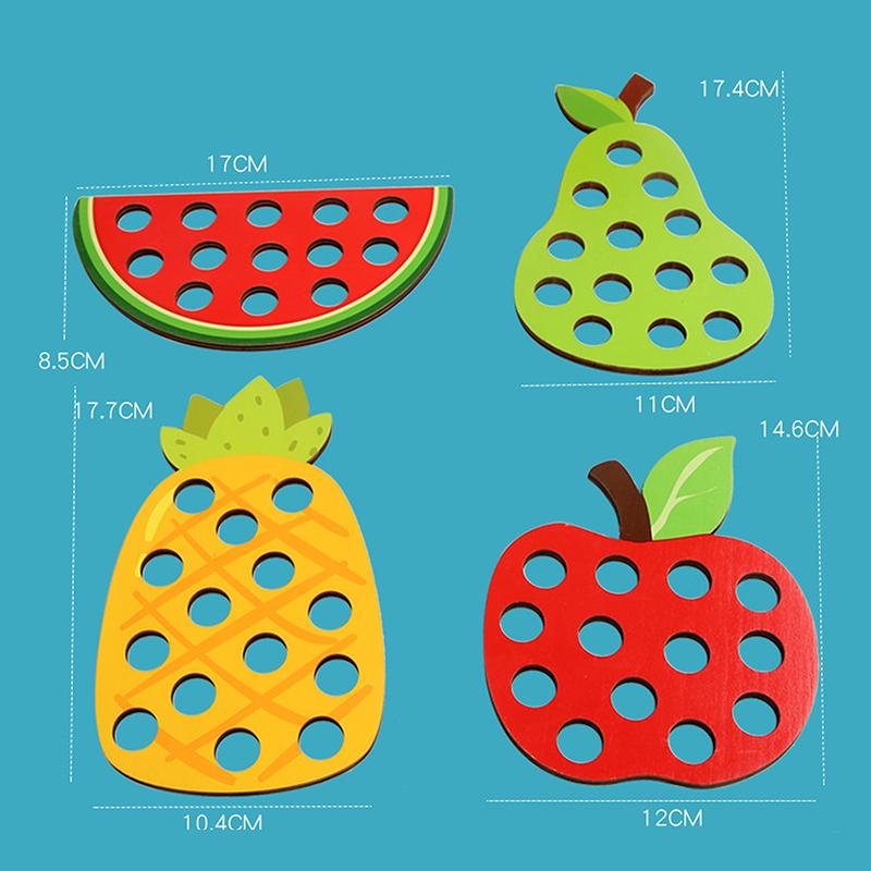 Lacing Threading Toy Eat Fruit Game Fine Motor Skills Educational Toys For Kids Gift