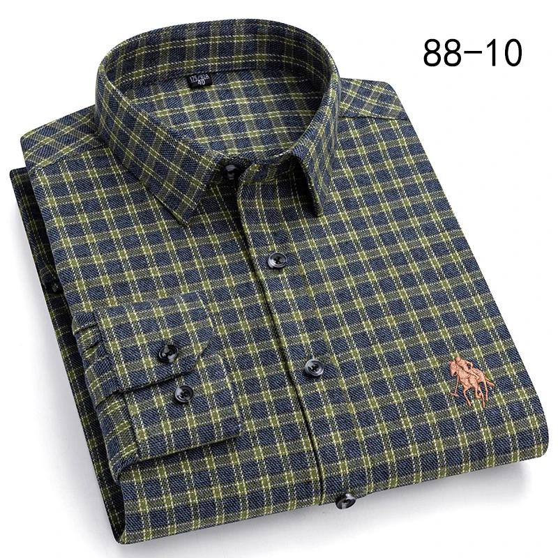 New Autumn Winter Fashion Plaid Flannel Long Sleeve Shirts For Men Plus Size Cotton Warm Clothing Business Smart Dress Shirts